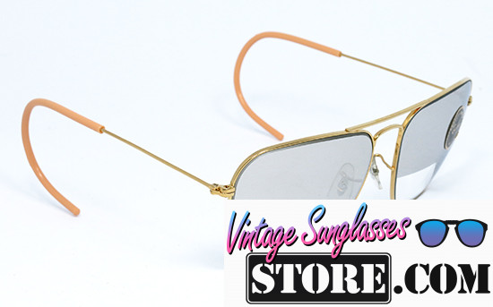 Ray Ban Caravan Gold Pilot 3/4 Mirror Bausch & Lomb 58mm