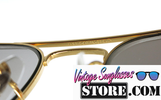 Ray Ban Caravan Gold Pilot 3/4 Mirror Bausch & Lomb 58mm