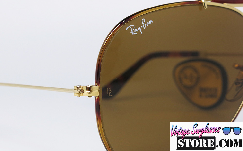 Ray Ban OUTDOORSMAN TORTUGA-Chrome Gold B-15 Aviator sunglasses