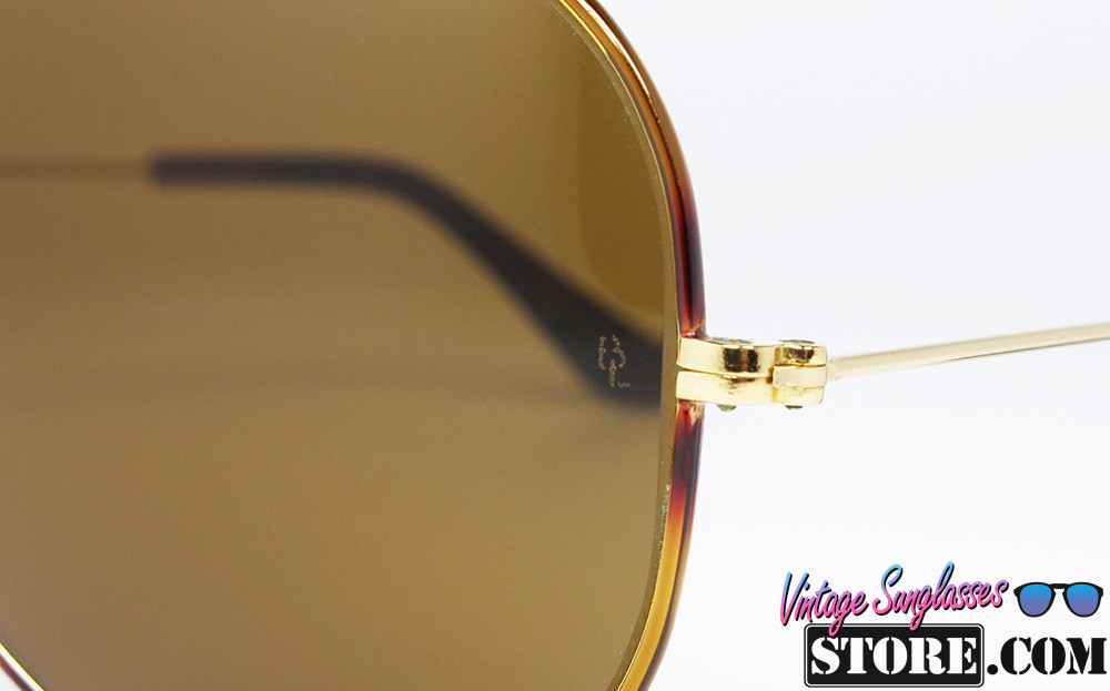 Ray Ban OUTDOORSMAN TORTUGA-Chrome Gold B-15 Aviator sunglasses