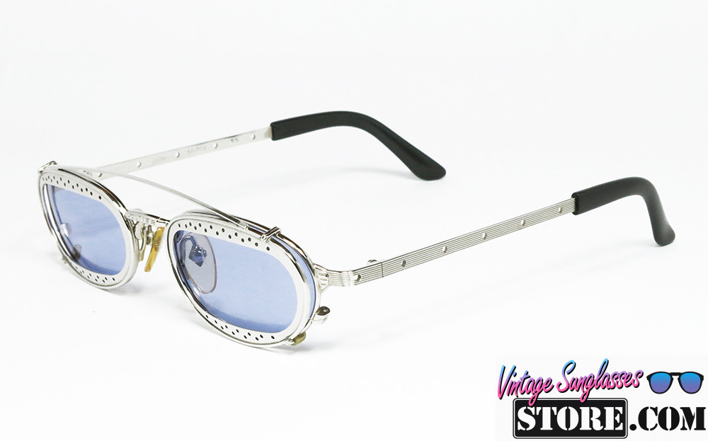 Jean Paul Gaultier 56-7116 Silver oval Clip-on sunglasses