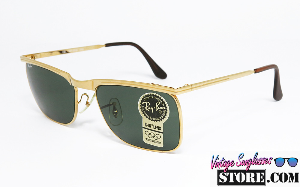 Ray Ban SIGNET DLX B&L Chrome Gold G-15 Square sunglasses