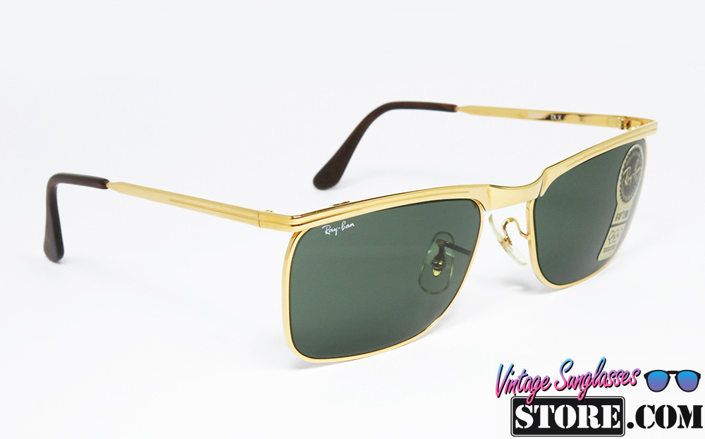 Ray Ban SIGNET DLX B&L Chrome Gold G-15 Square sunglasses