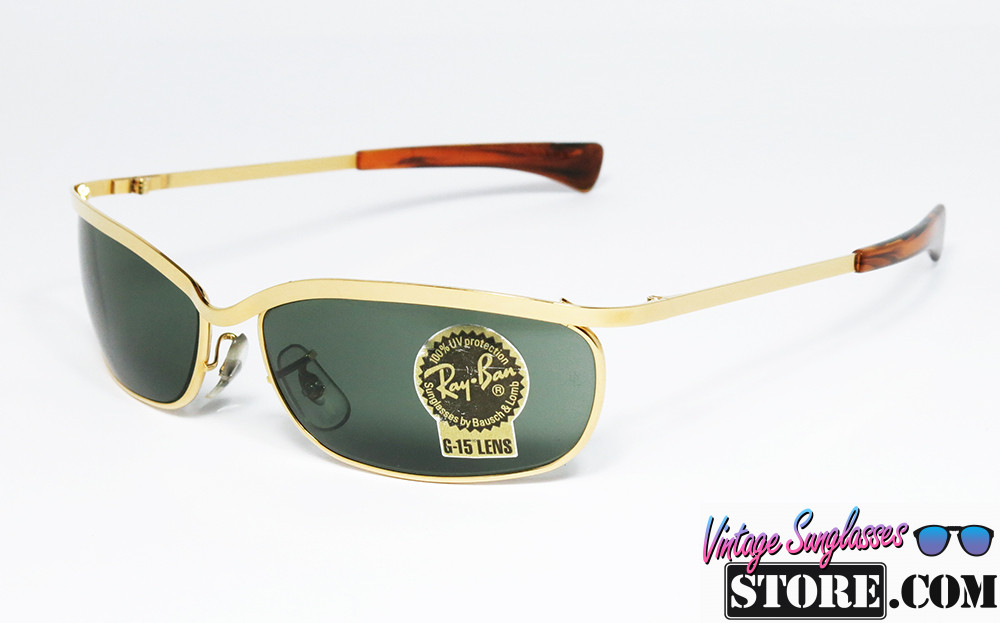 Ray Ban OLYMPIAN W1982 Chrome Gold-Mock Tortoise G-15 B&L vintage