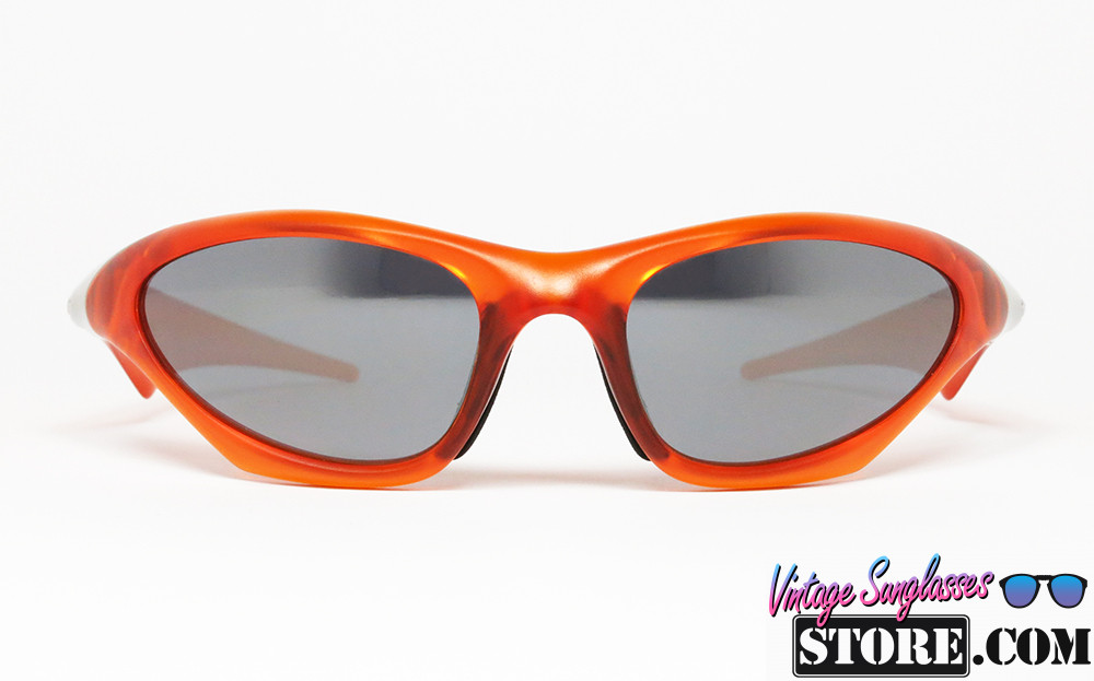OAKLEY Scar Matte Clear Orange-Silver MIRROR Wrap/Oval sunglasses