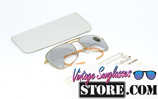 Ray Ban Caravan Gold Pilot 3/4 Mirror Bausch & Lomb 58mm