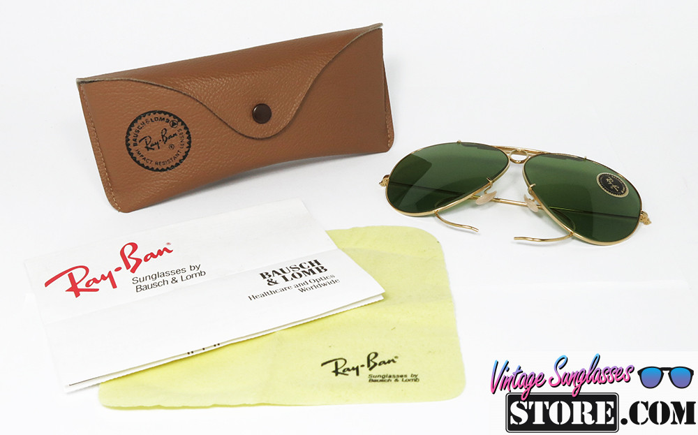 Ray Ban SHOOTER Chrome Gold/Pink Nacre RB-3 B&L Aviator sunglasses