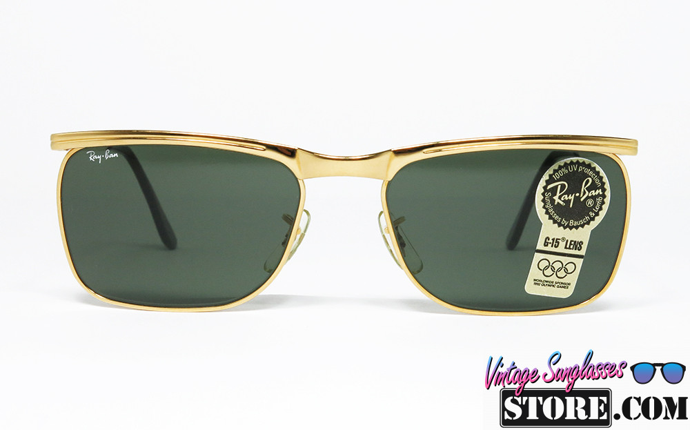 Ray Ban SIGNET DLX B&L Chrome Gold G-15 Square sunglasses