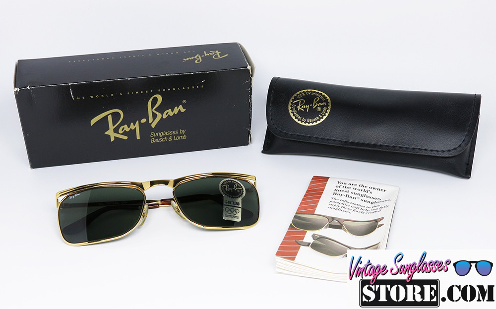 Ray Ban SIGNET DLX B&L Chrome Gold G-15 Square sunglasses