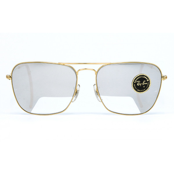 Ray Ban Caravan Gold Pilot 3/4 Mirror Bausch & Lomb 58mm