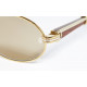 Cartier SULLY Bubinga Wood&Gold lens logo
